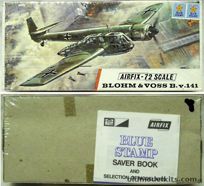 Airfix 1/72 Blohm & Voss BV-141 With Airfix Blue Stamps and Blue Stamp Saver Book / Catalog - (BV141), 394 plastic model kit